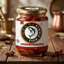 Fish Pickle — Andhra Store glass jar, front view