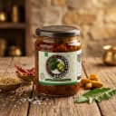 Karela Pickle — Andhra Store glass jar, front view