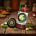 Mango Pickle — Andhra Store glass jar, front view