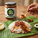 Tamarind Pickle served on hot steaming rice on banana leaf — traditional Andhra style