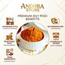 idly podi infographic — traditional recipe, no preservatives, handcrafted Andhra style