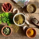 Fresh ingredients for Andhra Store moringa leaves podi — roasted lentils, Guntur chilli and whole spices