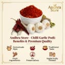 red chilli garlic podi infographic — traditional recipe, no preservatives, handcrafted Andhra style
