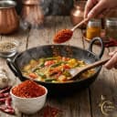 red chilli garlic podi serving suggestion — South Indian breakfast or meal with ghee