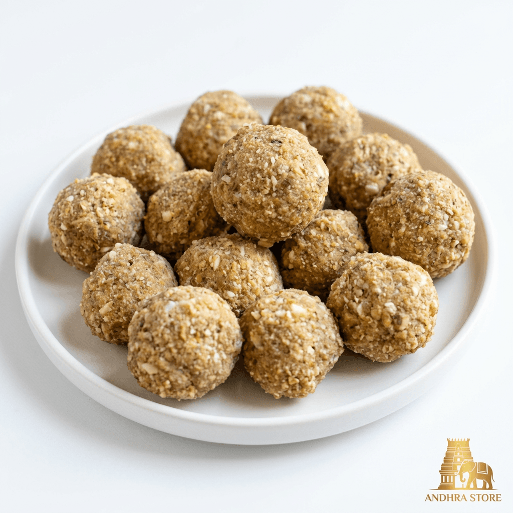 Post Delivery Laddu — golden laddus packed with gond and dry fruits for new mothers