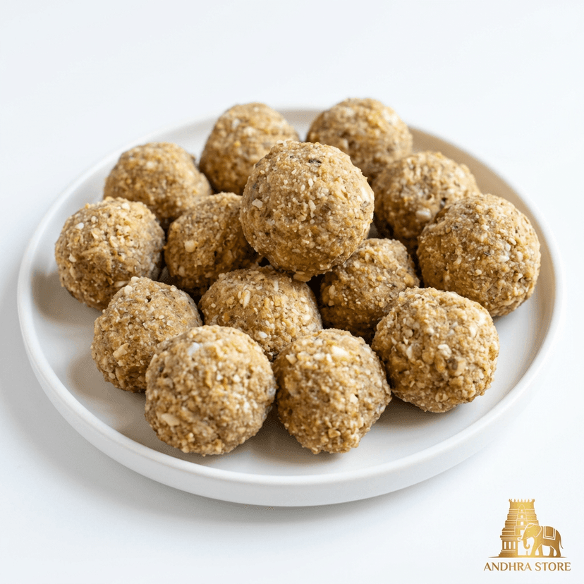 Post Delivery Laddu — golden laddus packed with gond and dry fruits for new mothers